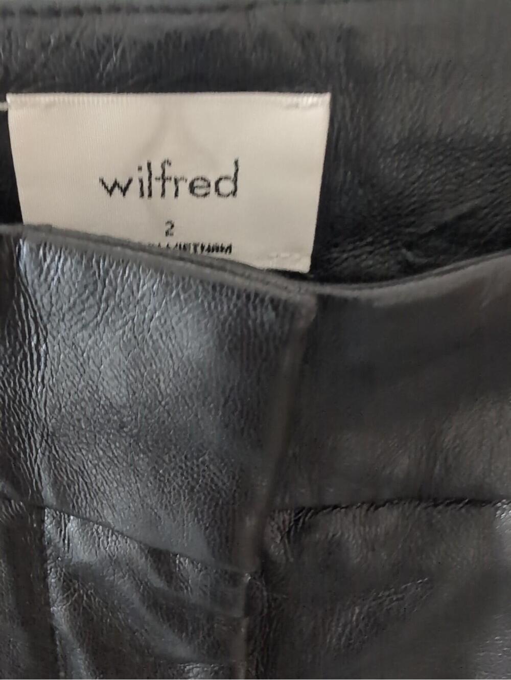 Wilfred Melina Black Faux‎ Leather Pleated Tapered High Rise Pants Woman 2(1357) - Picture 2 of 7
